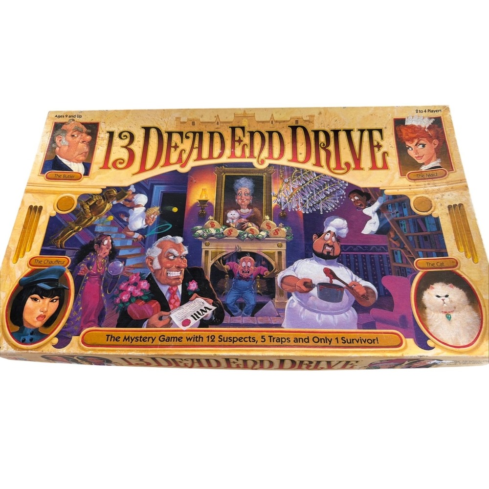 Milton Bradley 13 Dead End Drive Board Game 1993 Vintage Mystery 3D Mansion 4059